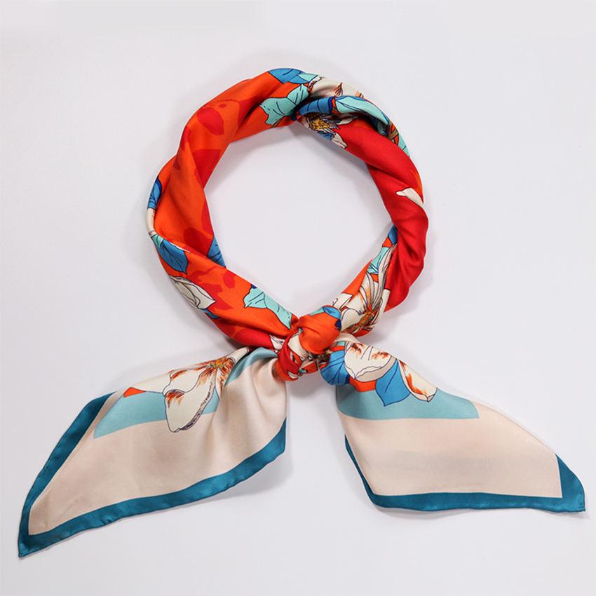 100% Silk Scarf Custom Printed Silk Twill Square Scarf Ladies Digital Printed Silk Scarf With Your Own Design