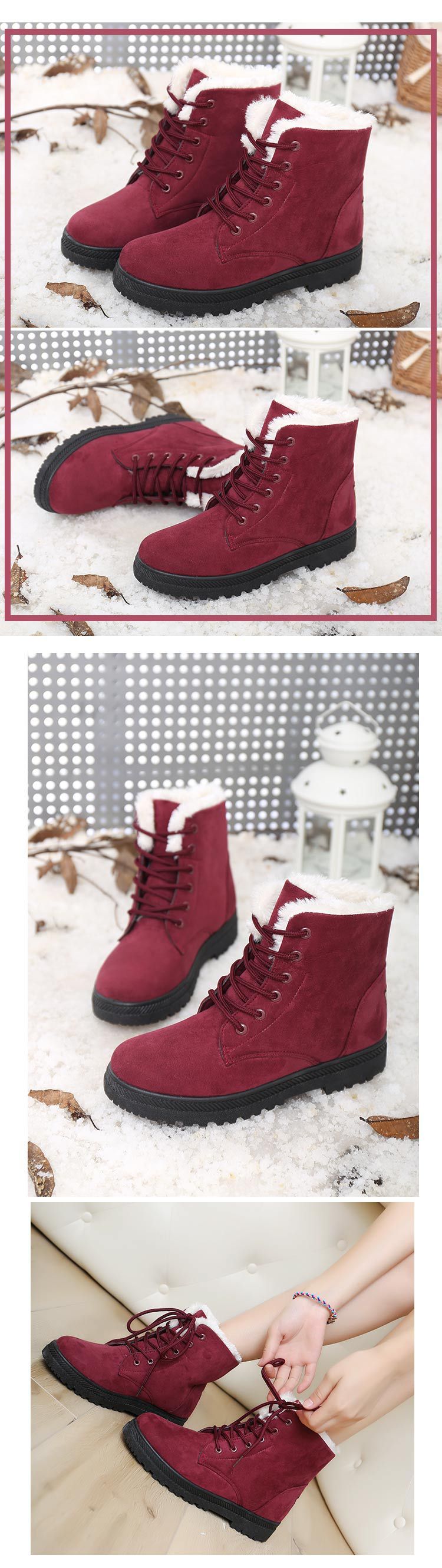 Langelentiger Amz Best Seller Fashion Women's Boots Hot Flat Boots Women's Warm Women's New Arrears Snow Boots