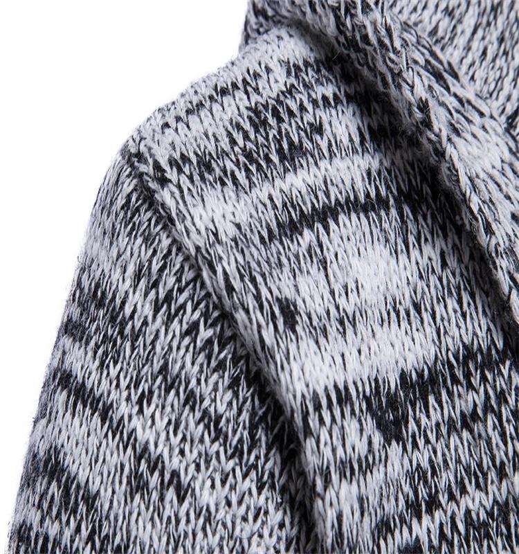 New Wholesale Knitted Fashion Men's Long Sleeve Sweater Coat Autumn And Winter Long Cardigan Hoodie Sweater