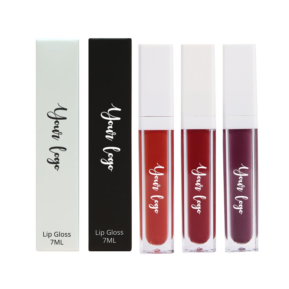 Customized logo OEM odm wholesale matte lipstick gloss lip gloss clear finish cruelty free glitter lip gloss set