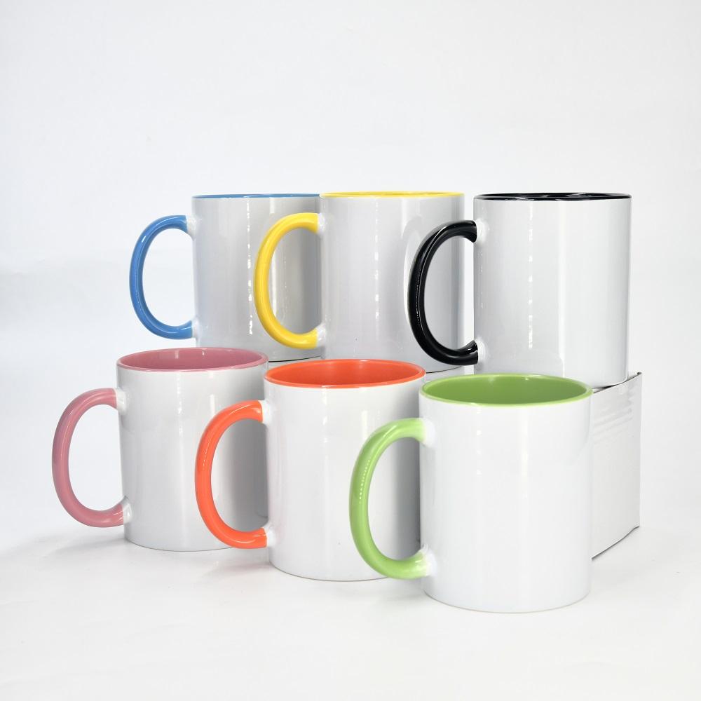 Wholesale USA Warehouse 11 Oz Sublimation Blank Ceramic Cup With Logo Custom Water Cup With Handle