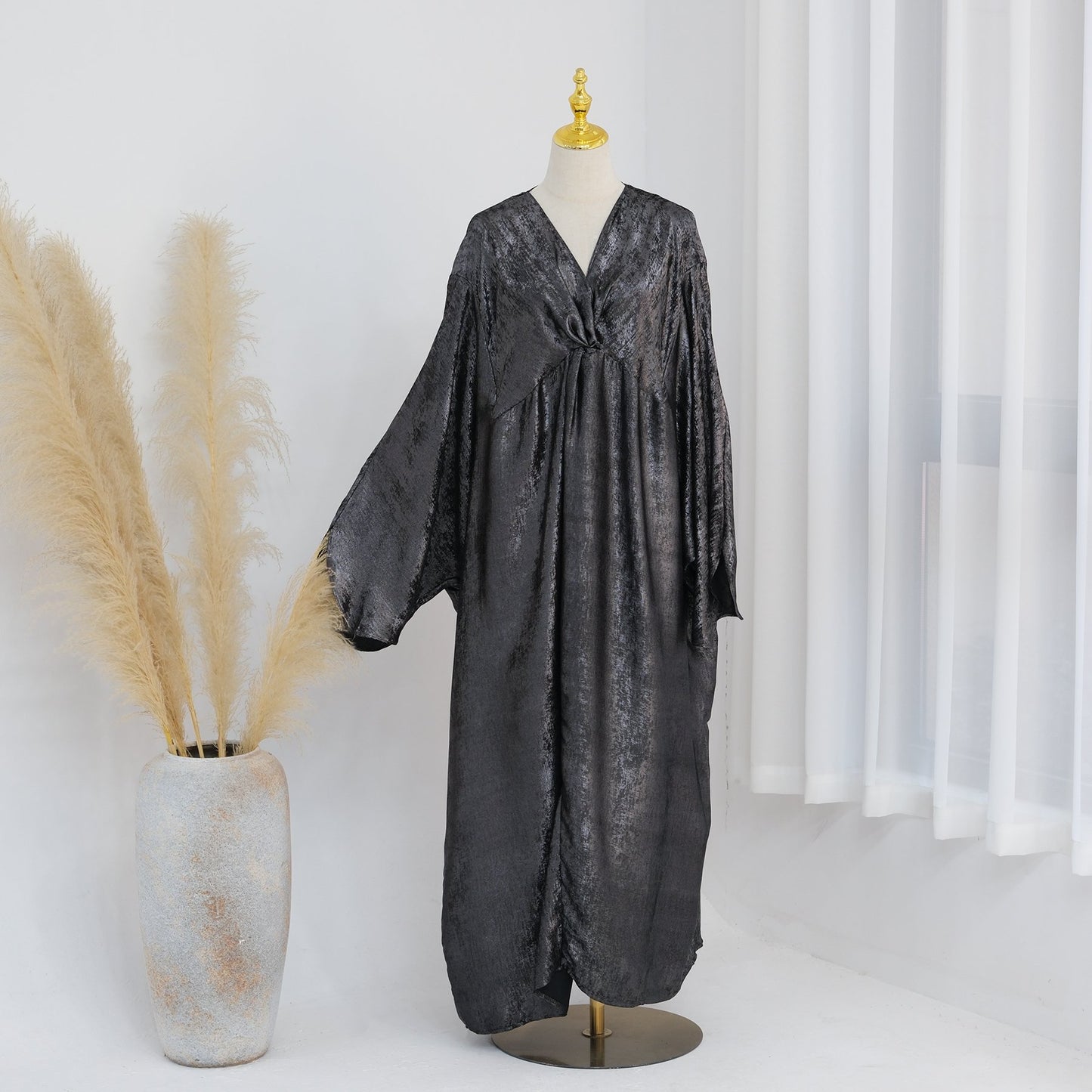 Wholesale Loriya Abaya 2025 African Clothing Abaya Muslim Women Shiny Polyester Midi Skirt Plus Size Women's Clothing