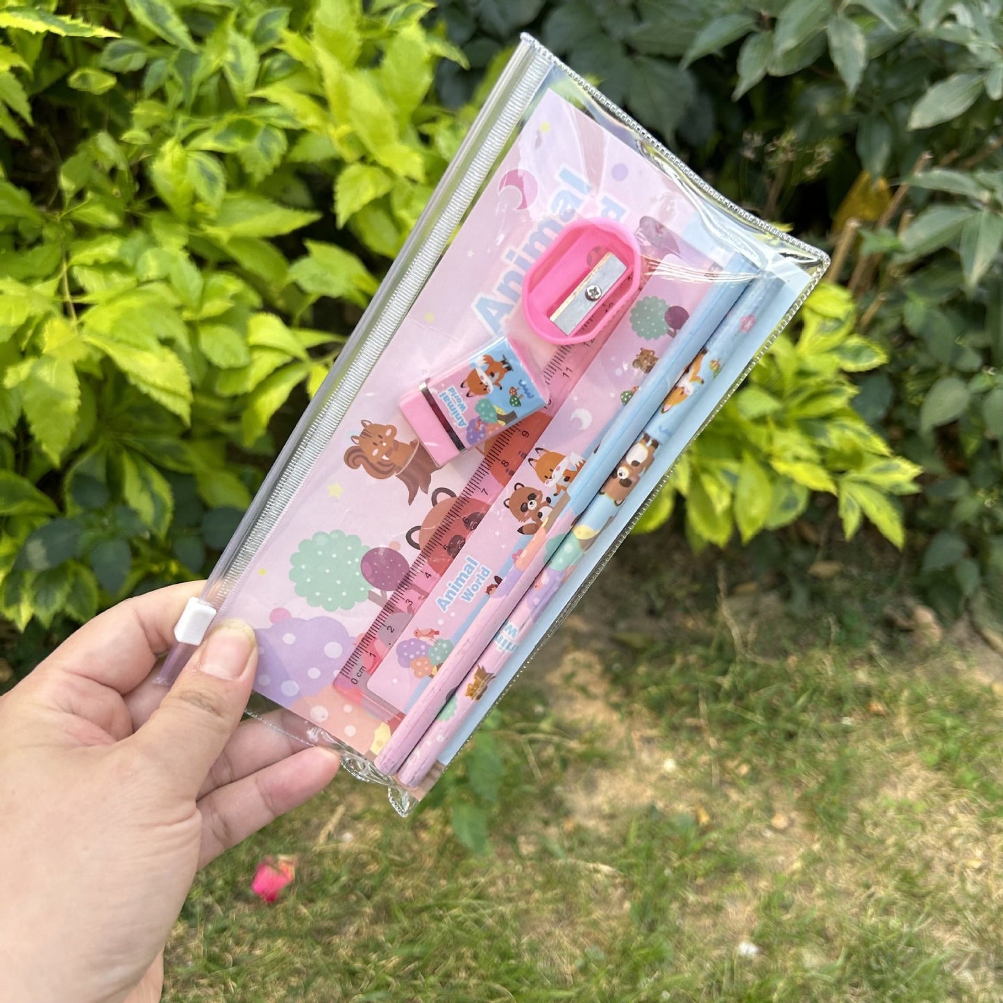 Low Price Student Stationery Gift Children Cartoon Kindergarten School Gift Box Suit Pvc Zipper Bag Cute Pencil Suit