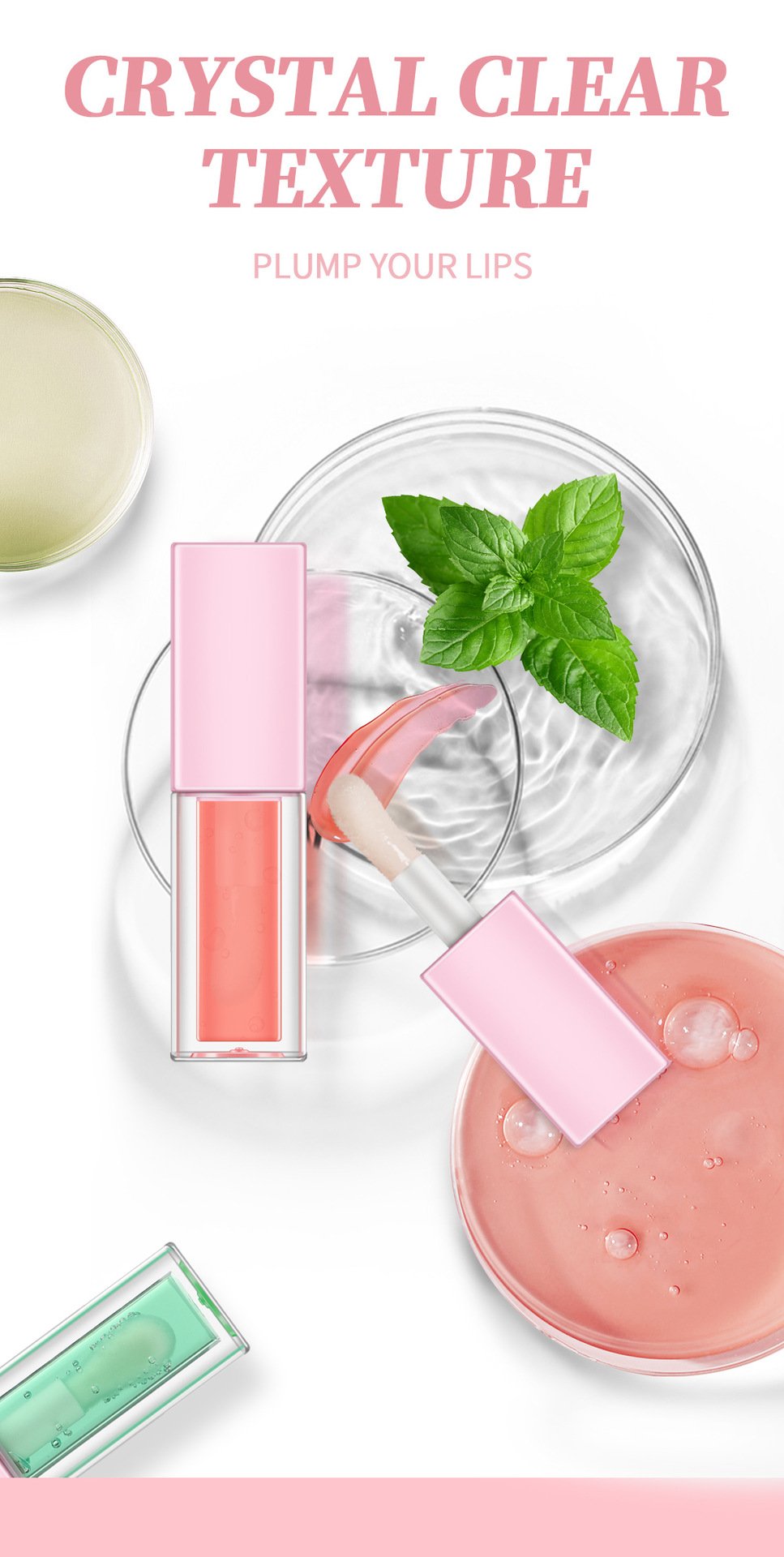 Big Brush 7 Color Changing Lip Oil Moisturizing Seasoning Fruit Transparent Vegetarian Private Label Pink Lip Gloss Lip Gloss