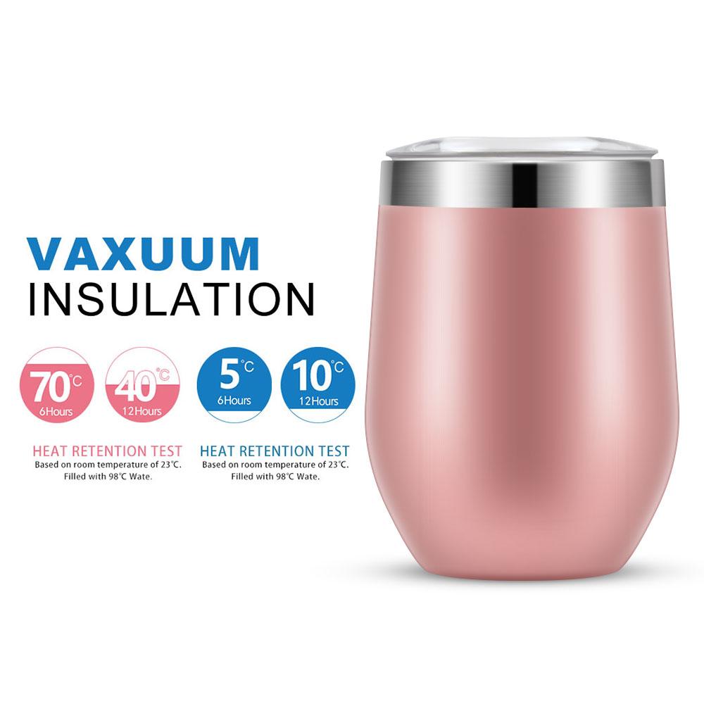 Custom Luxury Gift Suit Glitter Rose Gold Insulation Stainless Steel Wine Glass