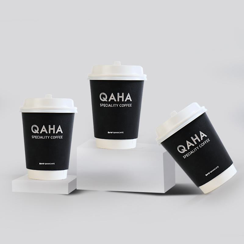 Custom Logo Printing Disposable 8 Oz 10 Oz 14 Oz 16 Oz 22 Oz Double Wall Coffee Paper Cup With Lid