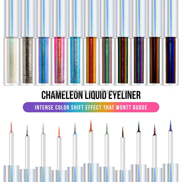 Private label new arrival metallic eyeliner water activated eyeliner shimmer chameleon liquid eyeliner