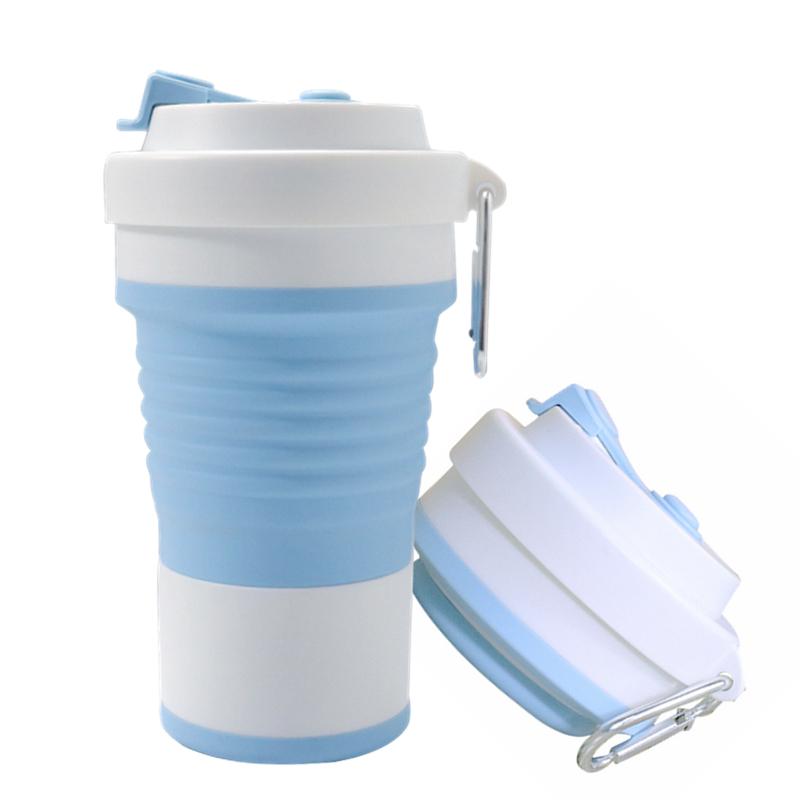 Customized Portable Eco Foldable 16 Oz 350 Ml 450 Ml 500 Ml 550 Ml Outdoor Travel Reusable Silicone Foldable Foldable Coffee Cup Mug
