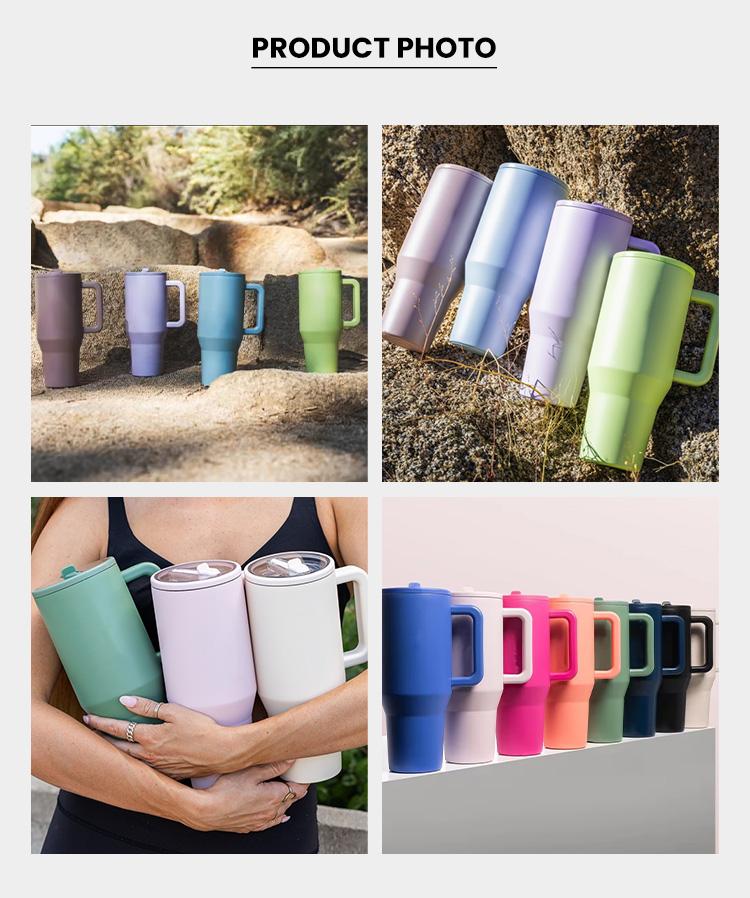 Factory Price 40 Oz Double Wall Vacuum Insulation Thermos Cup With Handle Lid Stainless Steel Car Thermos Cup Straw Coffee Cup Bottle