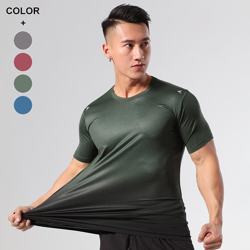 Quick Drying Four-way Stretch T-shirt Sports Top Sports Gradient Regular Suitable For Jogger Man Technical Shirt