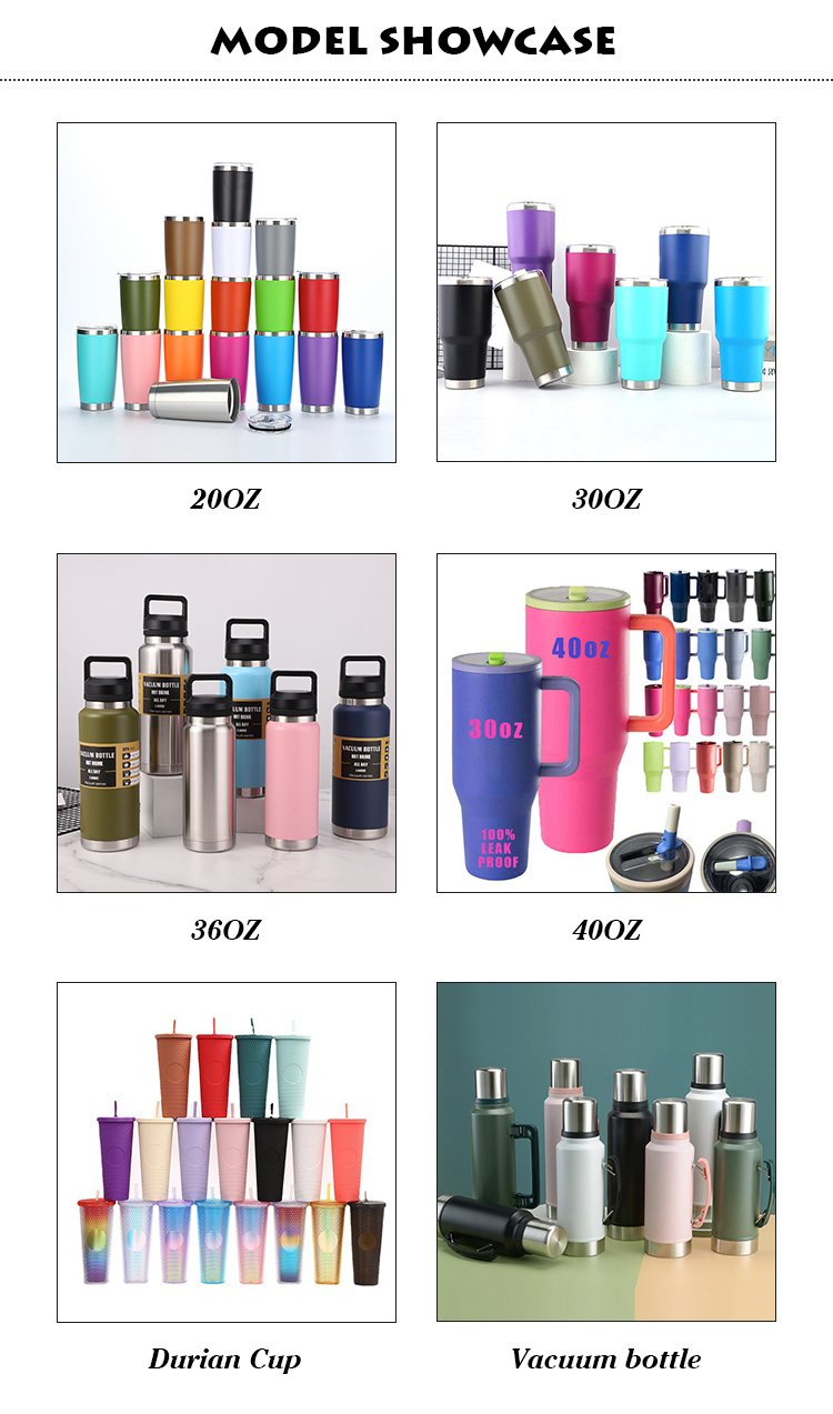 Custom 40 Oz Tumbler Vacuum Thermos Cup No Overflow Jug Traveler Stainless Steel Mug Temos With Handle Jug Tumbler