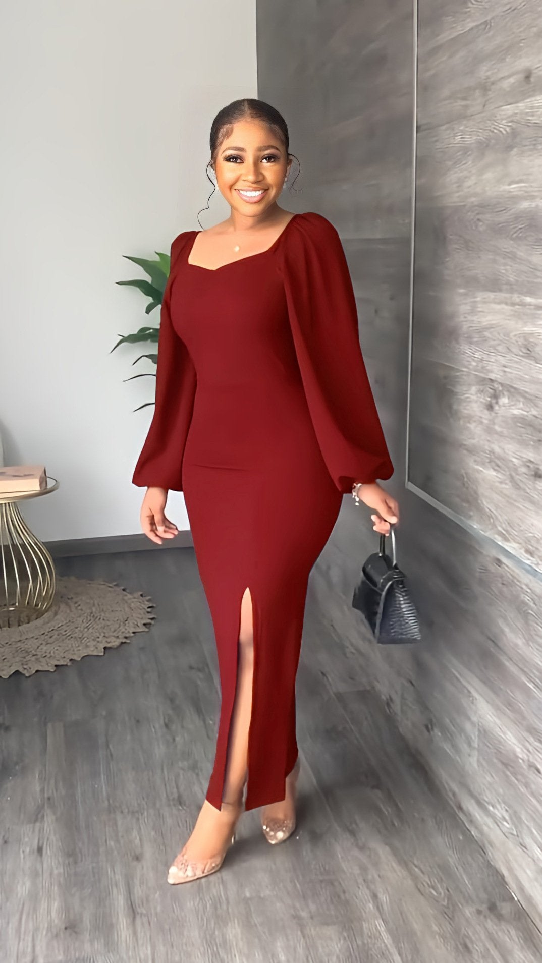 Wholesale Women Elegant Long Sleeve Midi Women