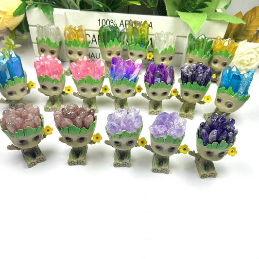 Hot Sale Natural Crystal Chip Crafts Groot Halo Crystal Crafts Home Decoration Gifts