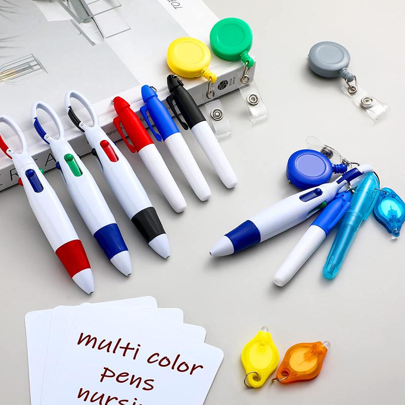 Assemble Multi-function Nurse Pen Set Clip Badge Holder Retractable Custom Nurse Pen Badge Reel Nurse Doctor Gift