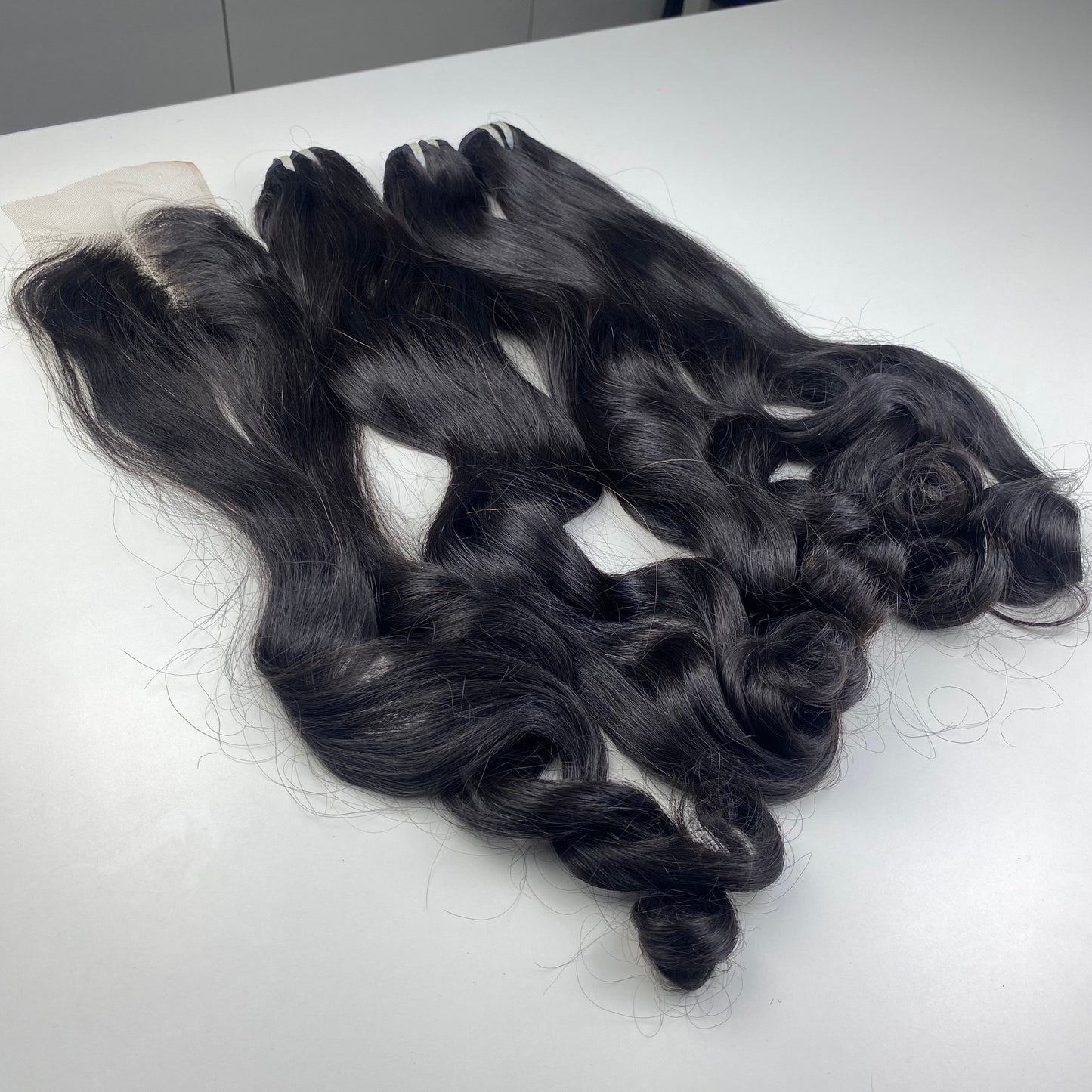 High Quality Transparent Lace HD Lace Loose Crimp Full Set Vietnamese Virgin Women's Hair Wig Without Genius Weft Natural Color