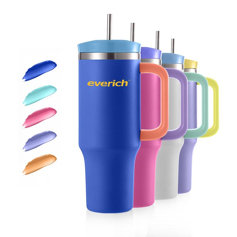Portable Outdoor Custom Stainless Steel 40 Oz With Handle Straw Double Wall Coffee Mug Travel Insulated Beer Mug