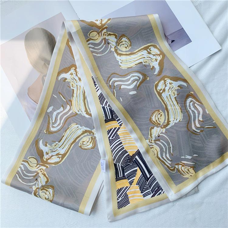 Custom 100% Silk Digital Printed Silk Twill Scarf Custom Printed Silk Scarf