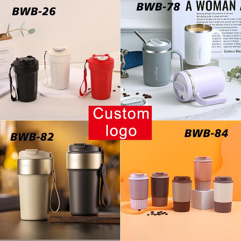 Custom Logo Gift Cup New 2024 Ceramic Logo Plastic Straw Stainless Steel Cup Variety Of Promotional Cups