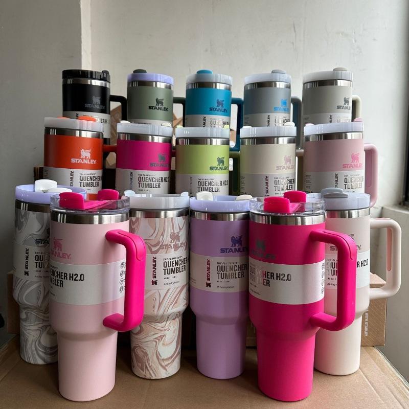 Factory Price 40 Oz Double Wall Vacuum Insulation Thermos Cup With Handle Lid Stainless Steel Car Thermos Cup Straw Coffee Cup Bottle