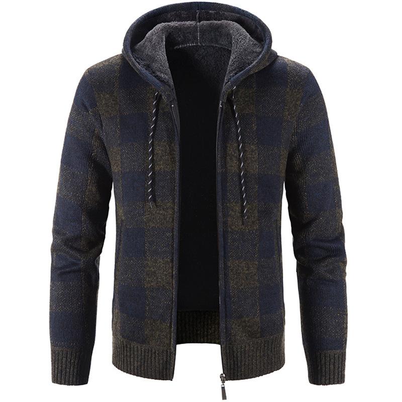 New Winter Plus Size Men's Sweater Custom Cardigan Jacket Men's Clothing Full Zip Wool Hoodie Sweater