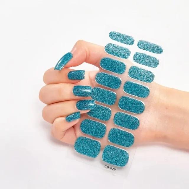Waterproof Nail Gel Sticker Decal Semi-cured UV Lamp Gel Nail Sticker With UV Lamp, Durable