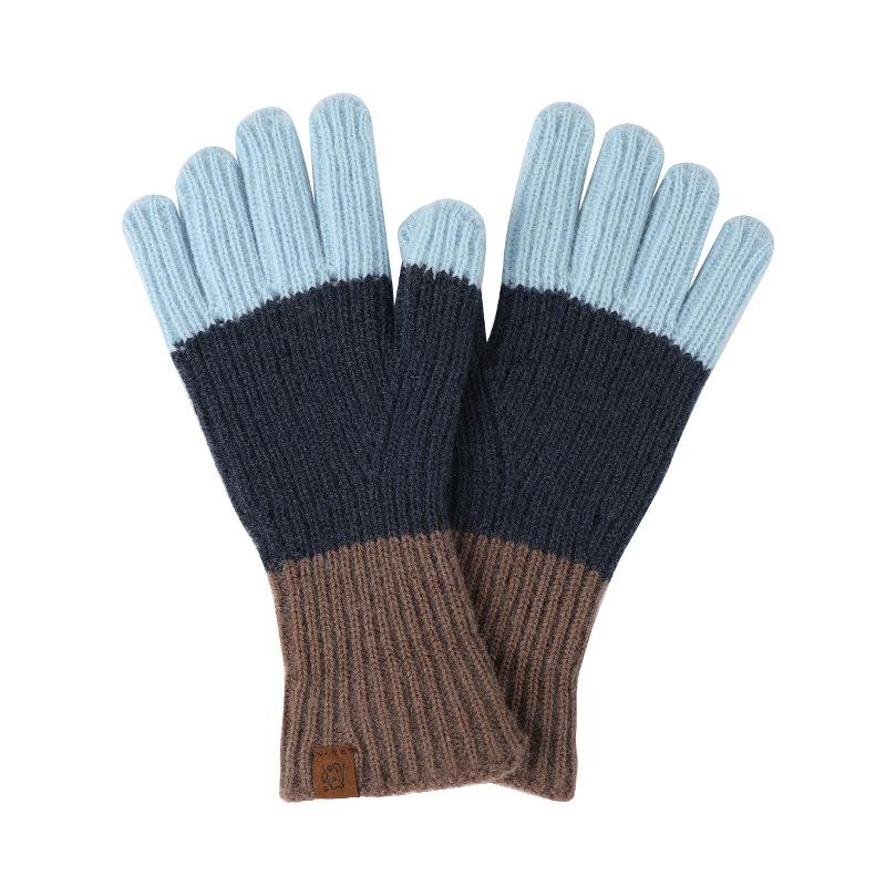 Winter Cold Weather Warm Wool Blend Jacquard Knit Gloves For Girls