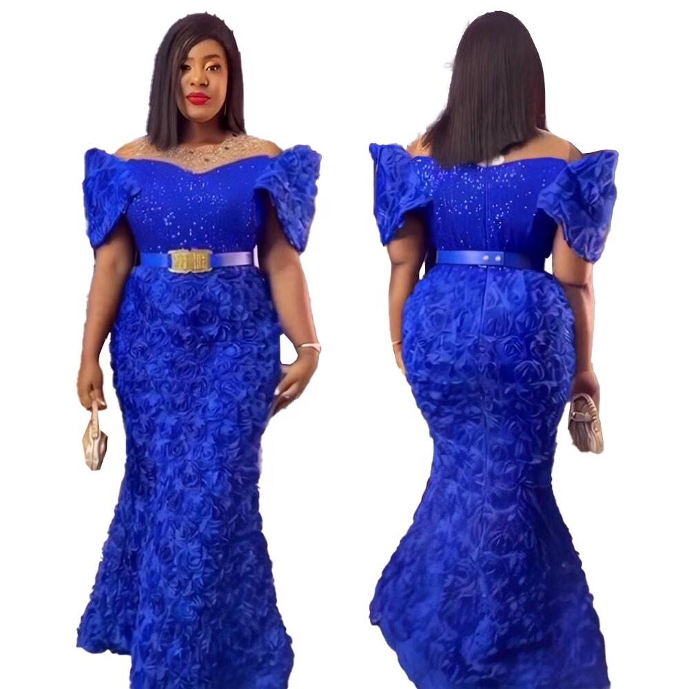 New Rhinestone Sequins African Costume Church Women Women's Dress Embroidery African Design Dress Mesh Women's Dress Women's Dress