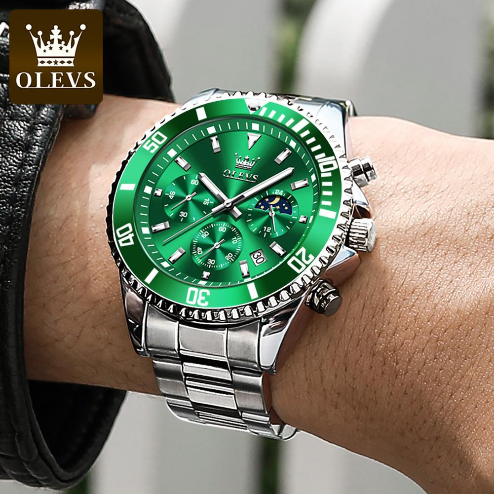 OLEVS 2870 Custom Waterproof Sports Watch Men's Business Watch Luminous Fashion Men's Wrist Stainless Steel Quartz Watch