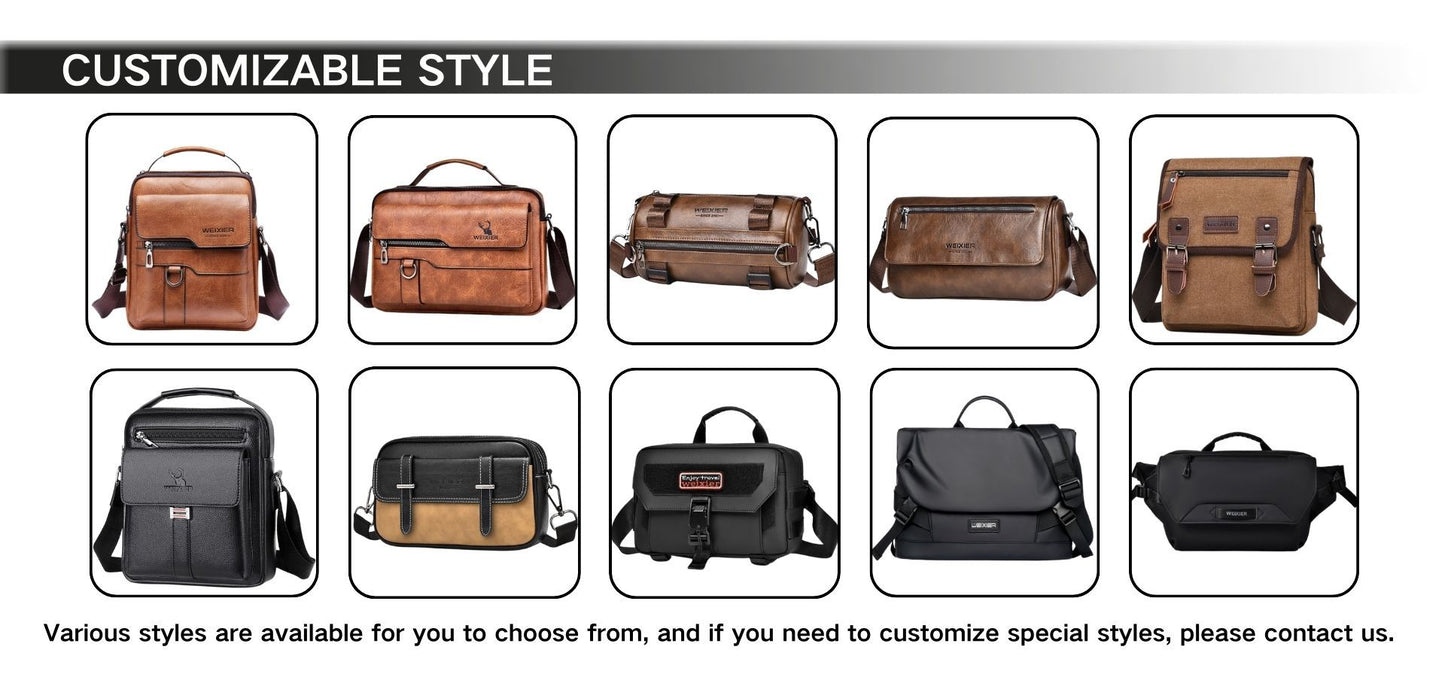 Custom Logo Men's Fashionable Lightweight Casual Business Portable Office Multi-Pocket Chest Bag Shoulder Bag