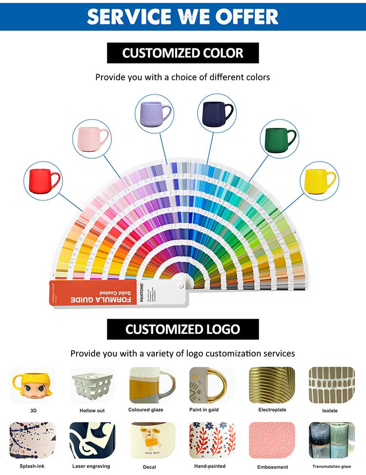 Custom 15 Oz Matte Ceramic Coffee Cup Wholesale Large Porcelain Drink Personalized Christmas Cup With Logo Printed Tea Cup