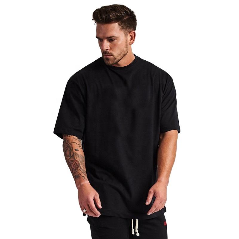 Custom Men's Oversized T-Shirt Printed Logo 100 Cotton Plus Size T-Shirt Large High T-Shirt Loose Fit Men's T-Shirt
