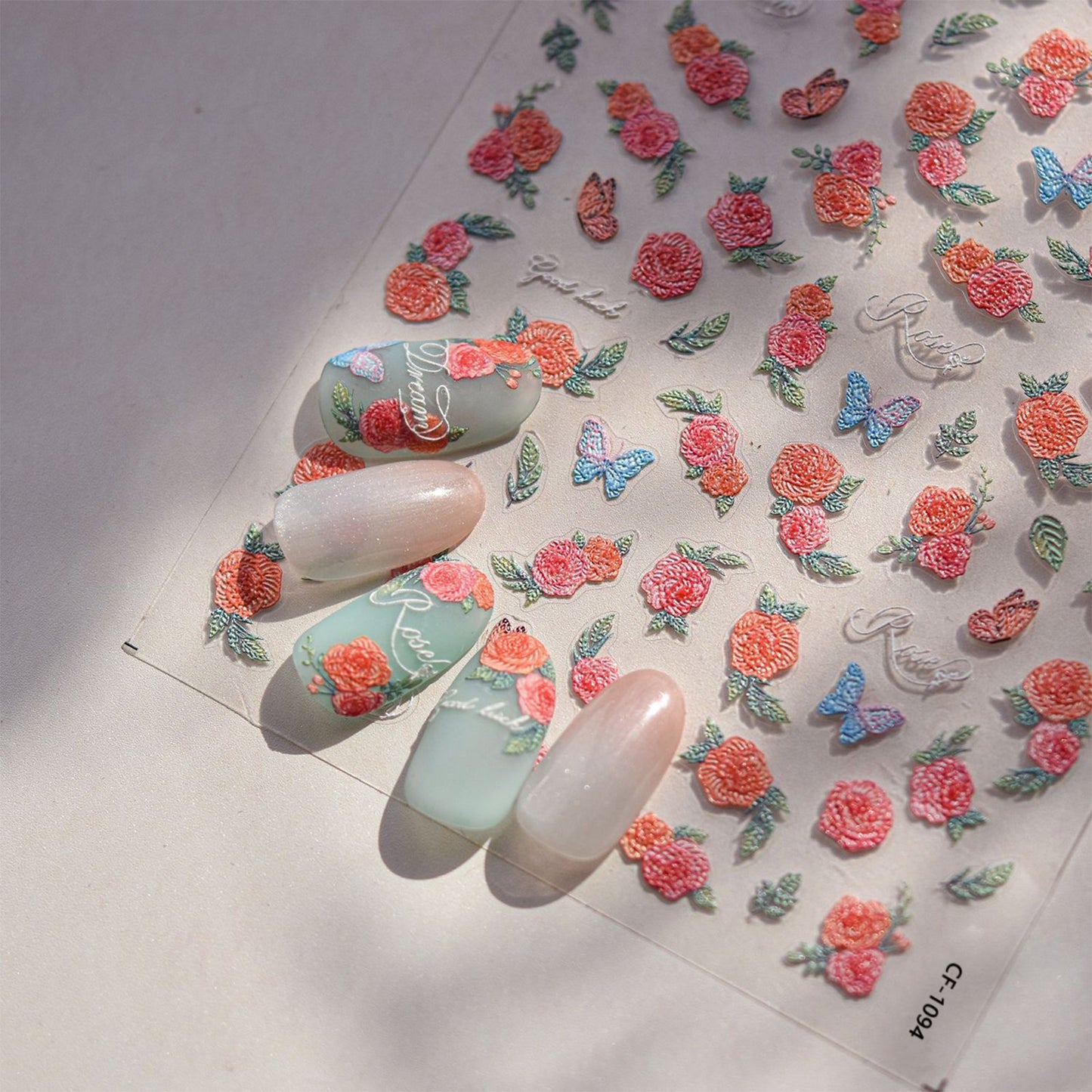 Cute Nail Art Stickers 3D 5D Embossed Nail Art Design Nail Art Supplies Women Decoration
