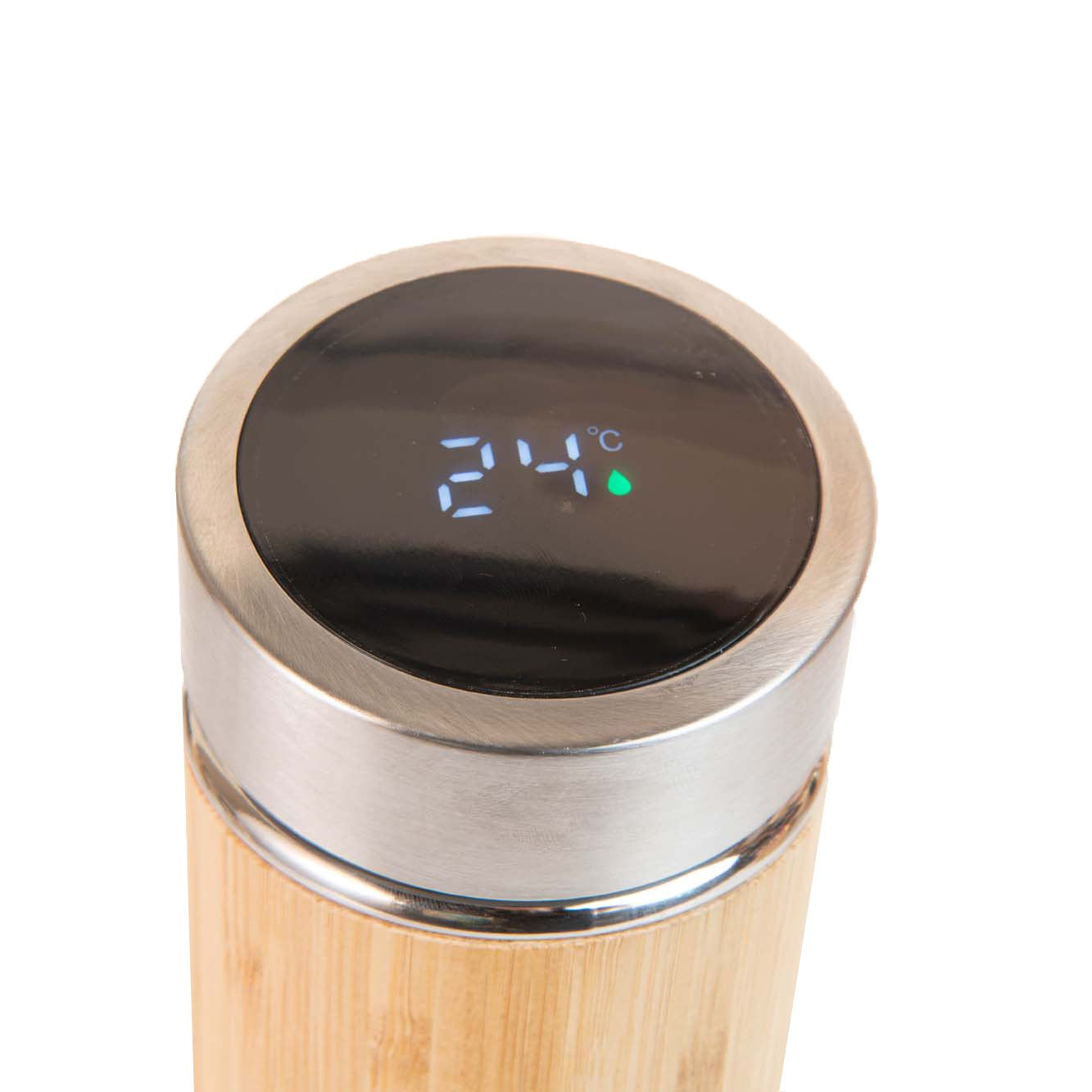 Custom Eco-friendly Double Wall Stainless Steel Bamboo Shell Coffee Cup With Lid And Handle Water Cup