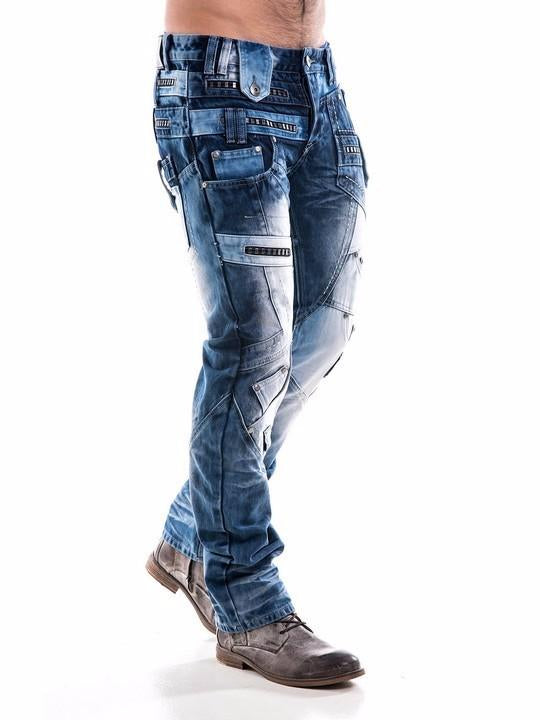 Royal Wolf Denim Manufacturer 2017 European Italian Style Jeans Men Slim Rock Gothic Denim Jeans