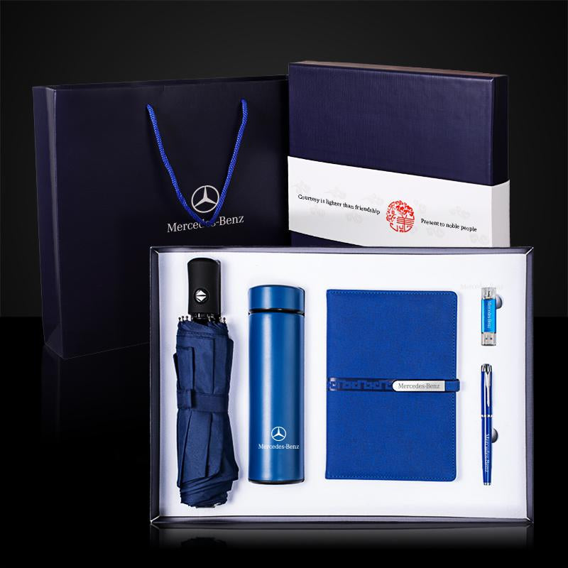 Corporate Gift Souvenirs Customized Logo For Guests Notebook Journal With Pen And Flask Umbrella USB Power Bank