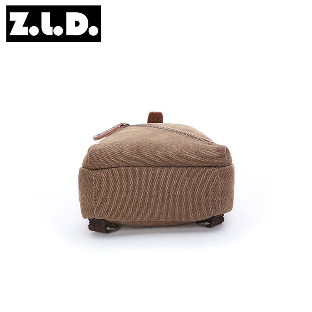 Zuo Lunduo Fashion Solid Color Men's Chest Bag Crossbody Bag Canvas Leather Chest Bag