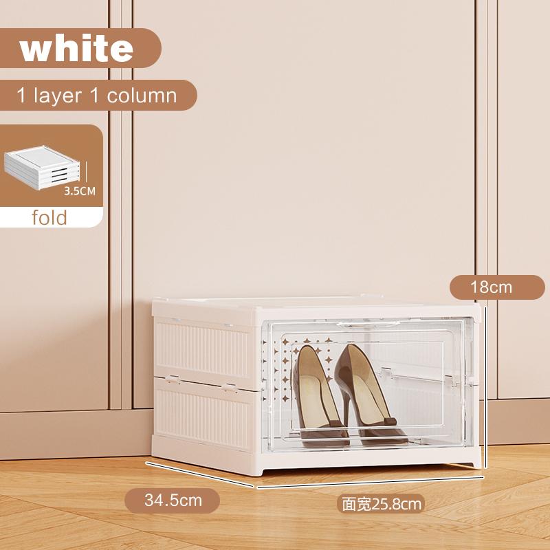 Rmier 6-layer Foldable Shoe Rack Organiser For Closet Plastic Shoe Rack Transparent Shoe Box, Stackable Door, Easy To Assemble