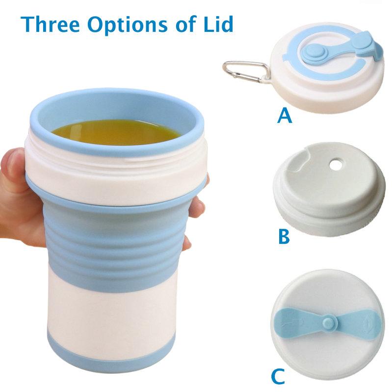 Customized Portable Eco Foldable 16 Oz 350 Ml 450 Ml 500 Ml 550 Ml Outdoor Travel Reusable Silicone Foldable Foldable Coffee Cup Mug