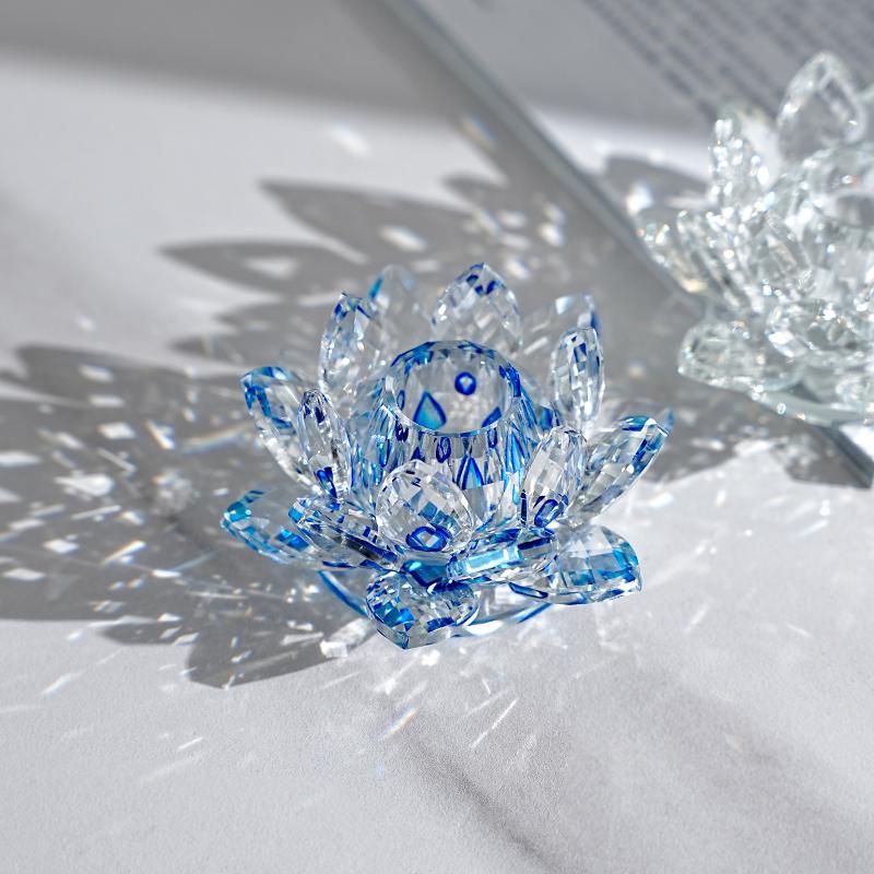 Hot Sale Exquisite Crystal Lotus Flower Jewelry Home Furnishings Large Crystal Lotus Flower Jewelry Craft Gifts