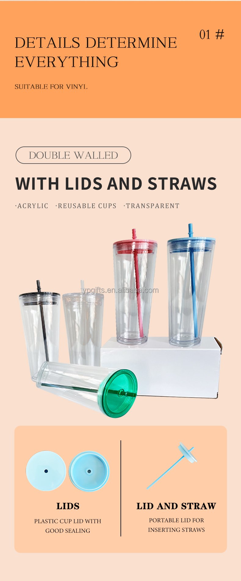 RTS Color Jelly 16 Oz Children's Acrylic Can With Lid And Straw Clear Plastic Cup-Shaped Drink For UV DTF Packaging