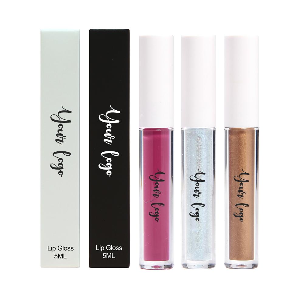 Customized logo OEM odm wholesale matte lipstick gloss lip gloss clear finish cruelty free glitter lip gloss set