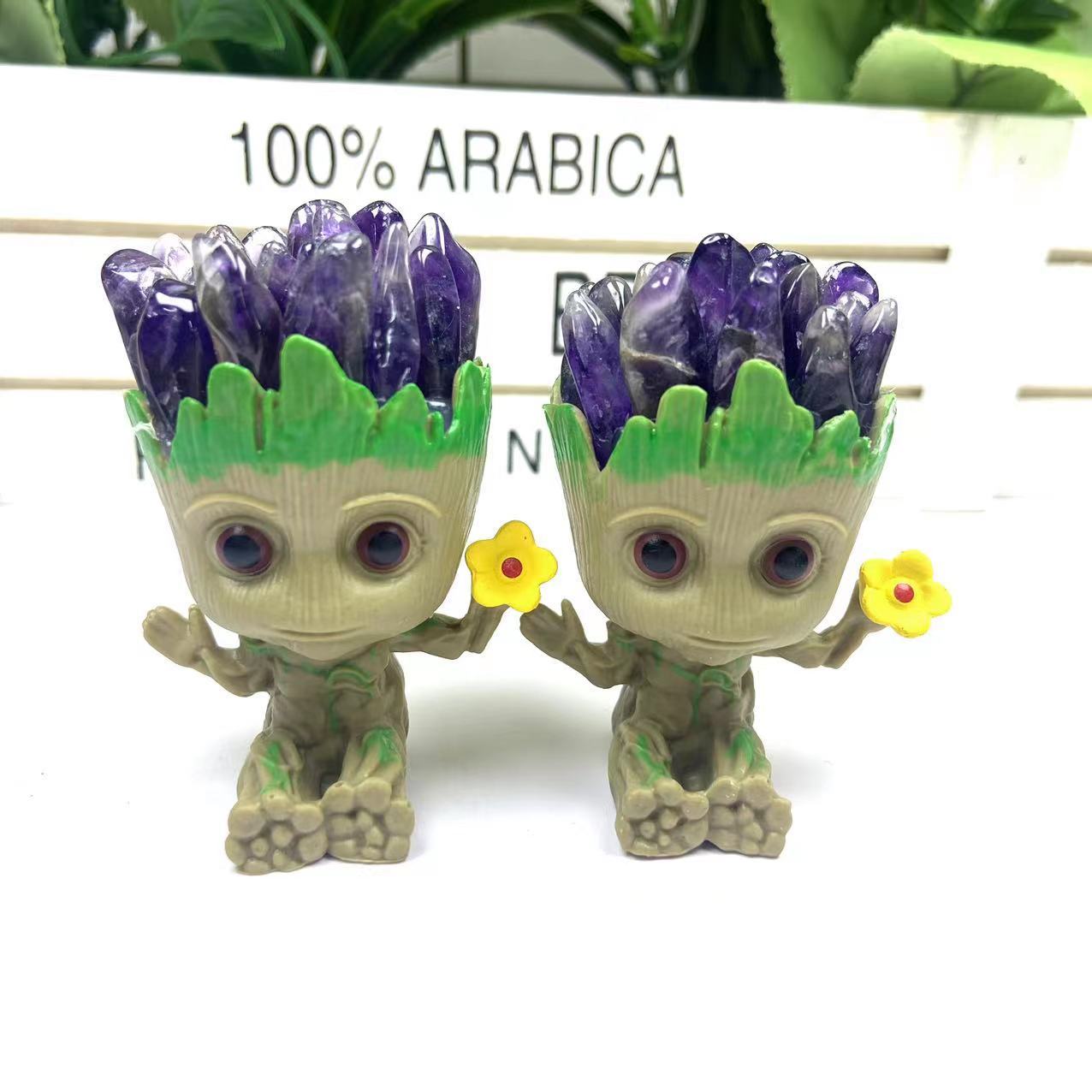 Hot Sale Natural Crystal Chip Crafts Groot Halo Crystal Crafts Home Decoration Gifts
