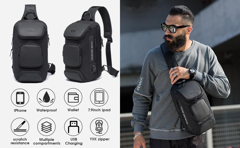 2023 Custom New Wholesale Men's Bag Custom Shoulder Men's Bag, Casual Men's Chest Bag, Tablet Computer Bag,
