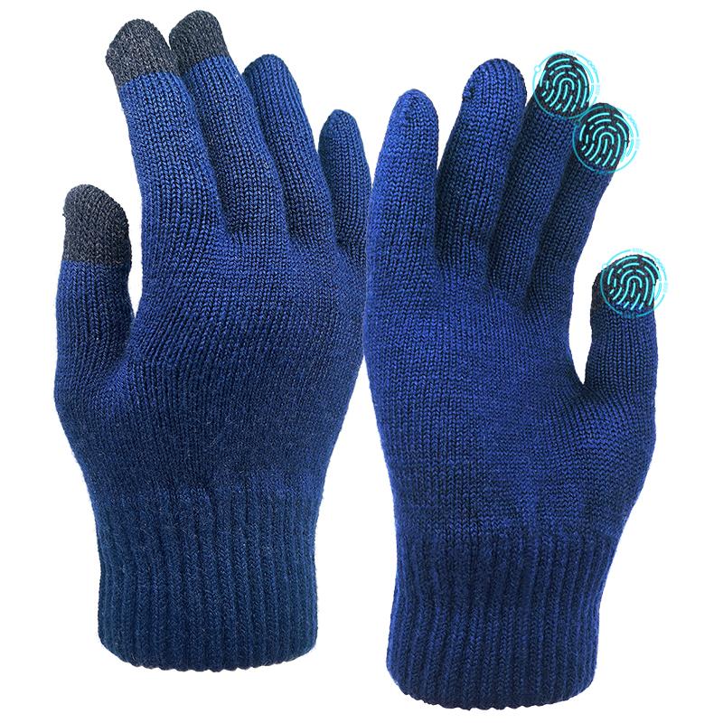 100% Merino Wool Custom Logo Men Magic Warm Women Knitted Winter Gloves With Luxury Retro Biker Hand Gloves