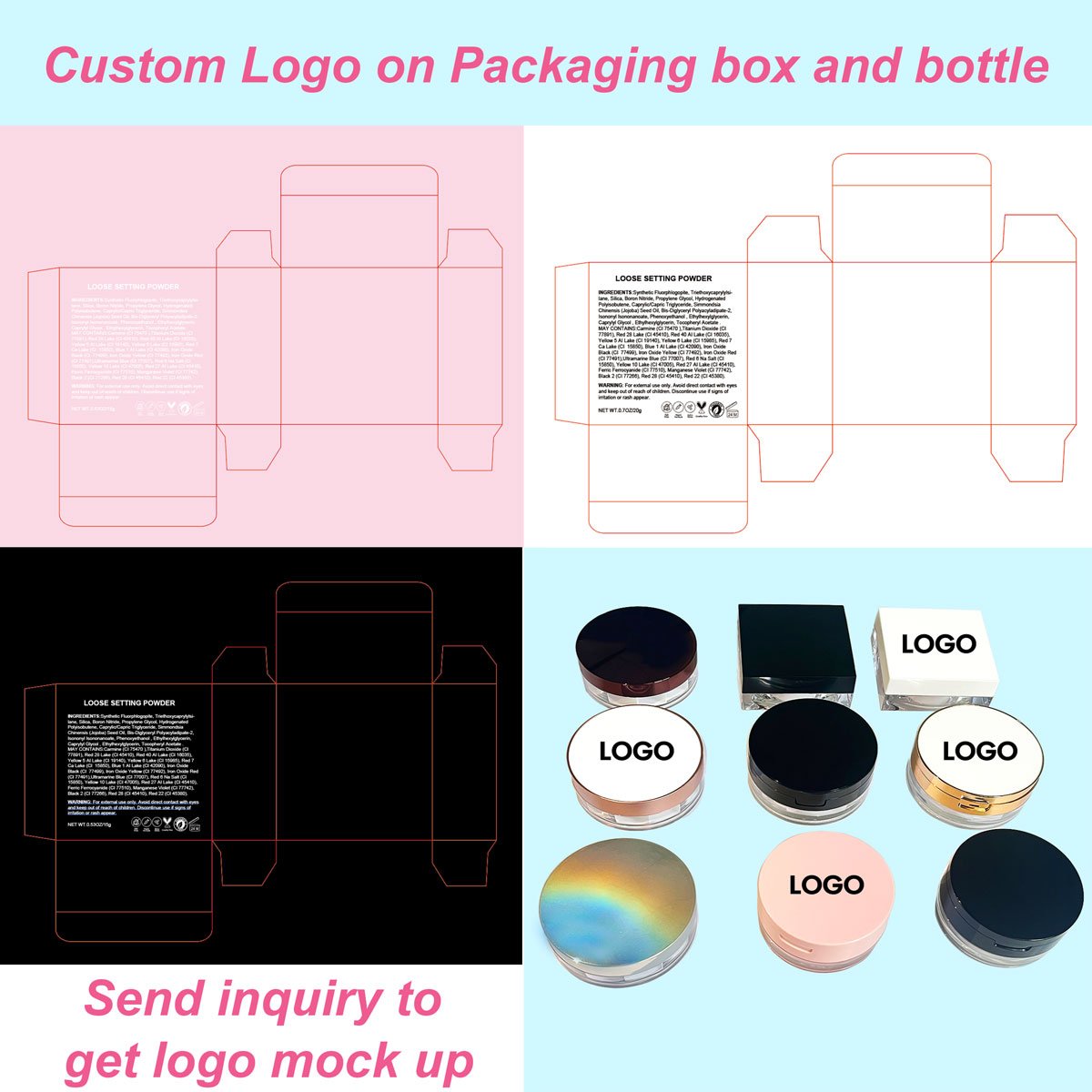 Non-Talcum Powder Non-Hydroxyl Flour Private Label Vegetarian Waterproof Cosmetic Loose Setting Powder