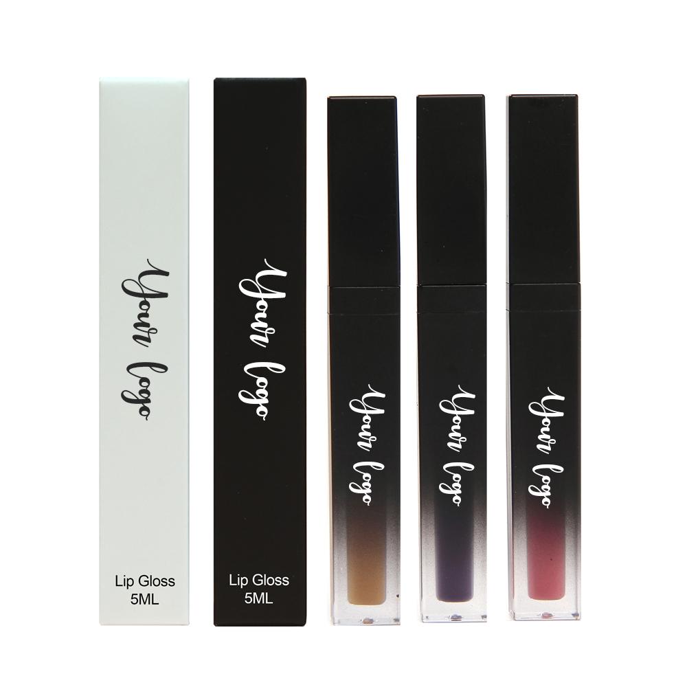 Customized logo OEM odm wholesale matte lipstick gloss lip gloss clear finish cruelty free glitter lip gloss set