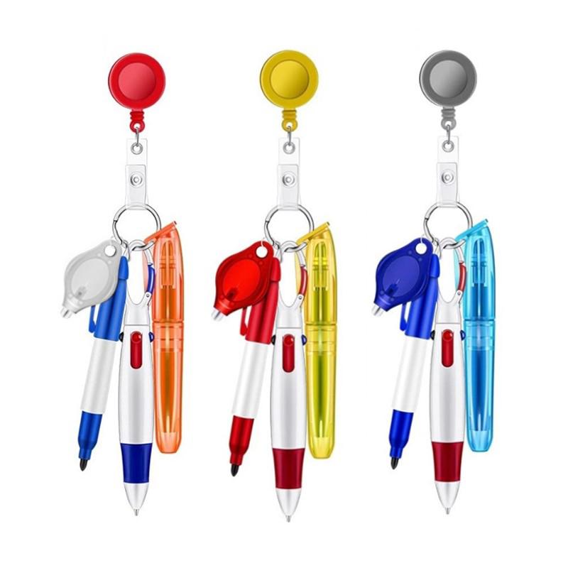 Assemble Multi-function Nurse Pen Set Clip Badge Holder Retractable Custom Nurse Pen Badge Reel Nurse Doctor Gift