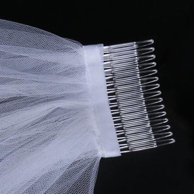 Simple Short Tulle Wedding Dress Two-Layer Comb White Ivory Wedding Dress Bridal Wedding Jewelry