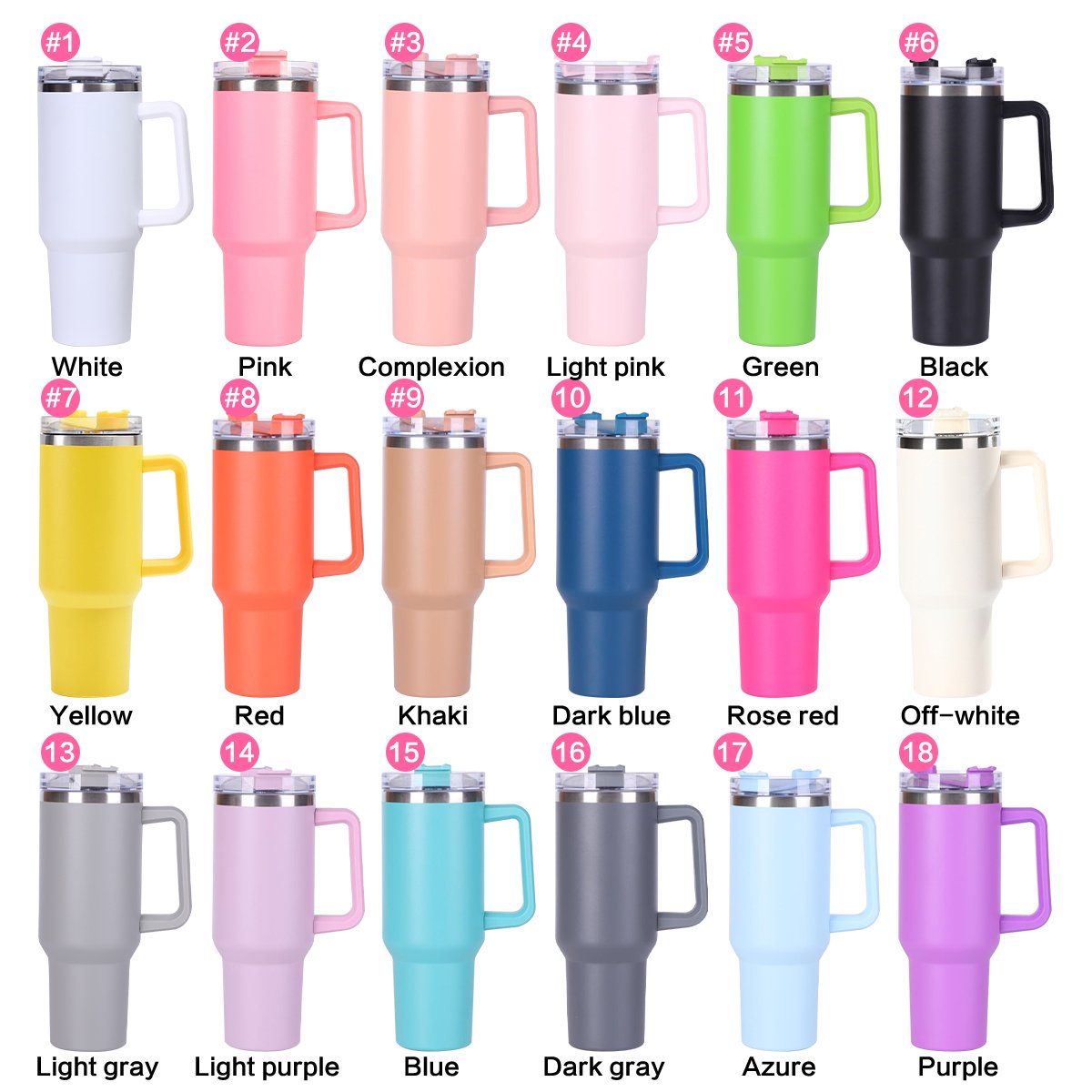 Custom Logo Off-white 40 Oz Stainless Steel Vacuum Insulated Metal Mug Travel Mug Teal Coffee Mug 40 Oz Tumbler With Handle