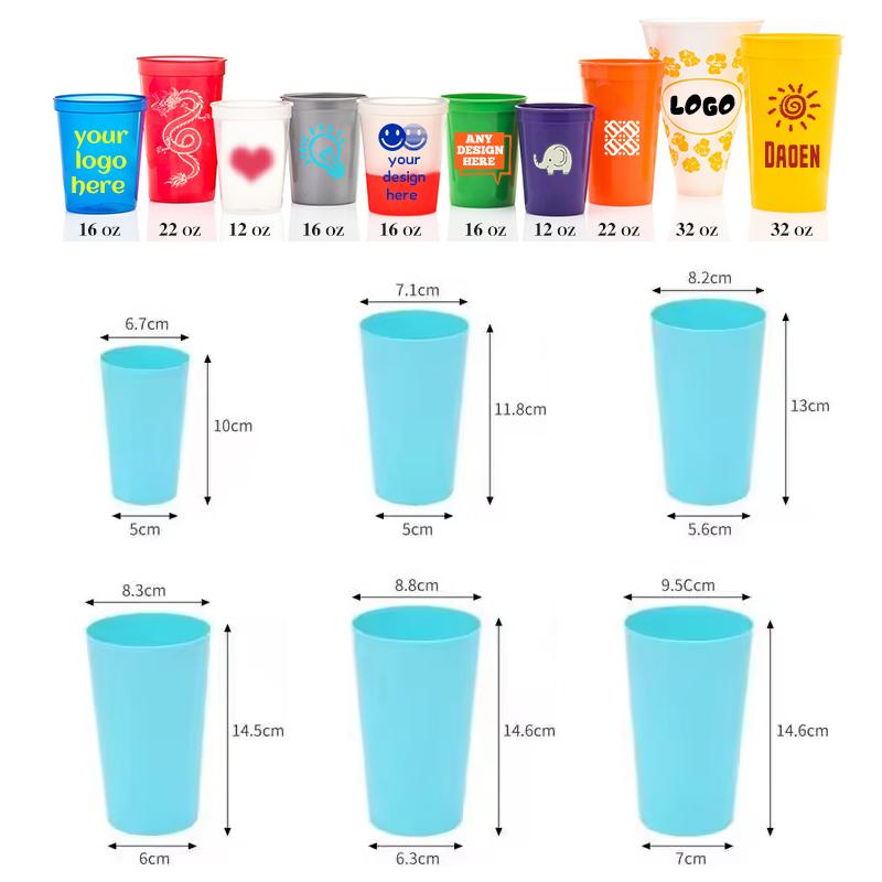 Football Game Use Low Price Custom Logo Plastic Cup Durable Environmental Protection 12 Oz 16 Oz 24 Oz 32 Oz Stadium Cup